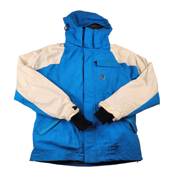 Oakley Jacket Mens Medium Blue White Colorblock Snowboarding Ski Graffiti - Picture 4 of 15